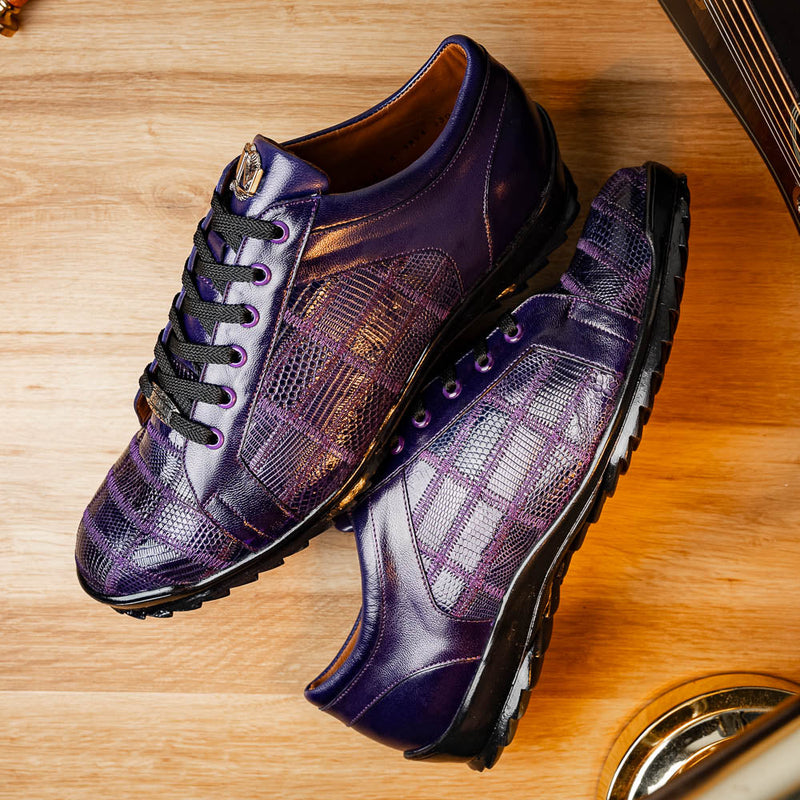 Marco_Di_Milano Bari Purple Luxury Leather Shoe