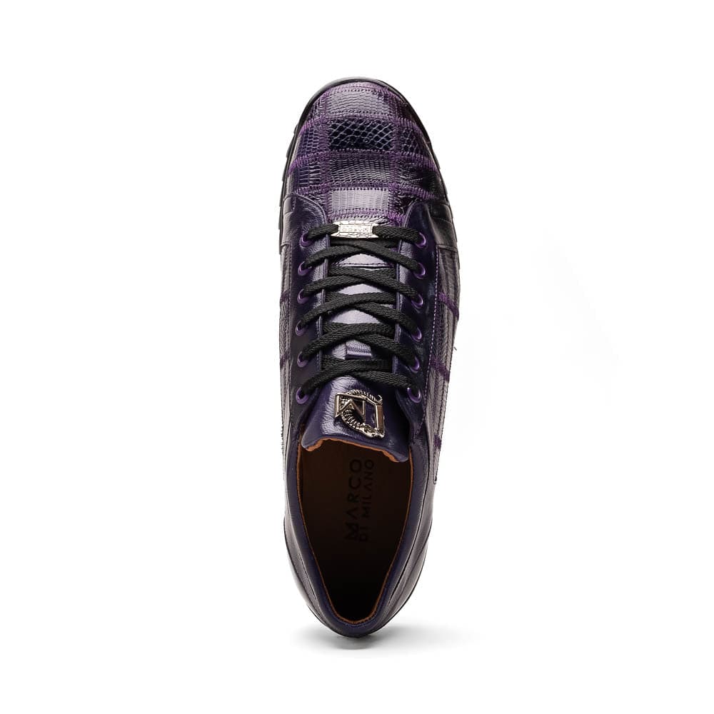 Marco Di Milano Bari Purple Lizard Patchwork Sneakers