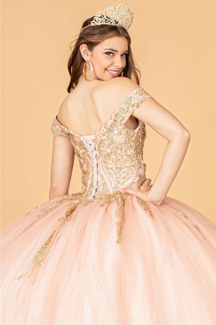 Beaded Off Shoulder Ball Gown by Elizabeth KGL3079