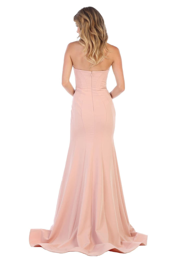 Bridesmaid Dresses in Dusty Rose Strapless Simple Mermaid Gown RQ7703