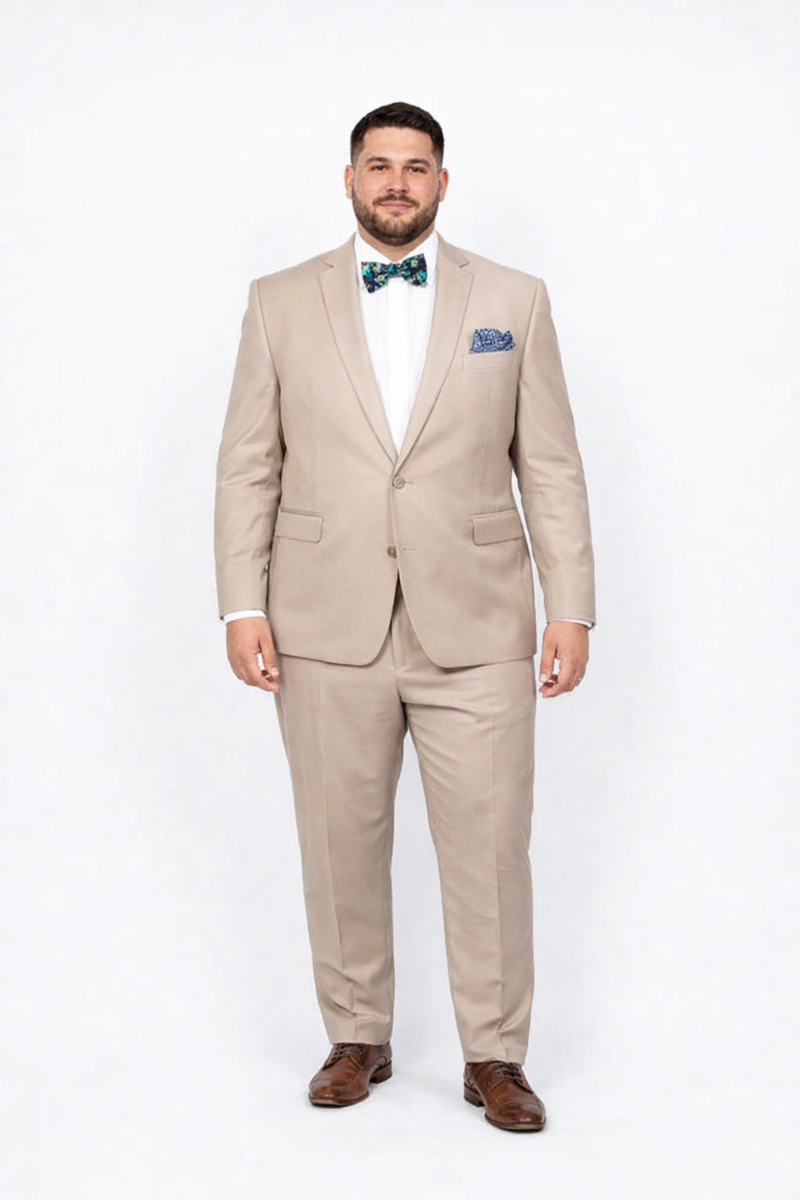 Beige Slim Fit Suit for Men by Rossiman Rossi â€“ Tailored Skinny Fit Formal Suit