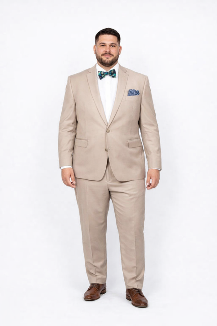 Beige Slim Fit Suit for Men by Rossiman Rossi â€“ Tailored Skinny Fit Formal Suit
