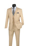 Beige Trimmed Lapel Slim Fit 3 Piece Suit