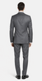 Bertolini gray two-button suit in wool-silk blend. Tailored fit with structured jacket (side vents) and straight-cut trousers. Solid gray with a subtle sheen.
