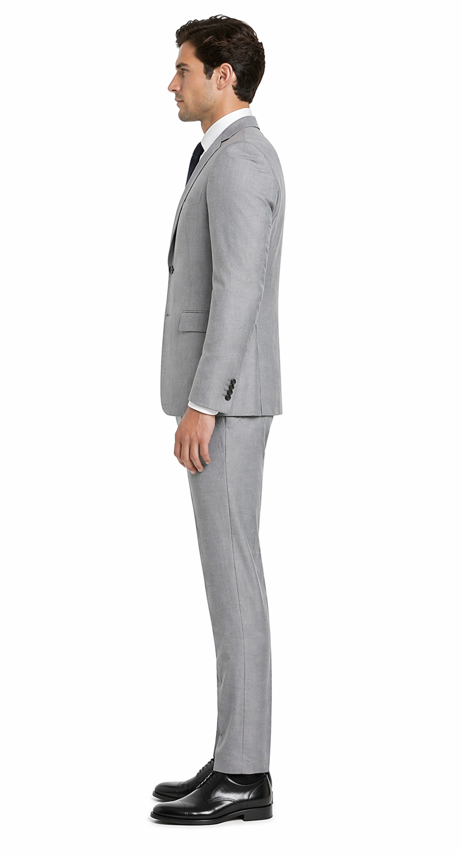 Bevagna Collection - Light Gray 100% Virgin Wool Regular Fit Pick Stitched 2 Piece Suit