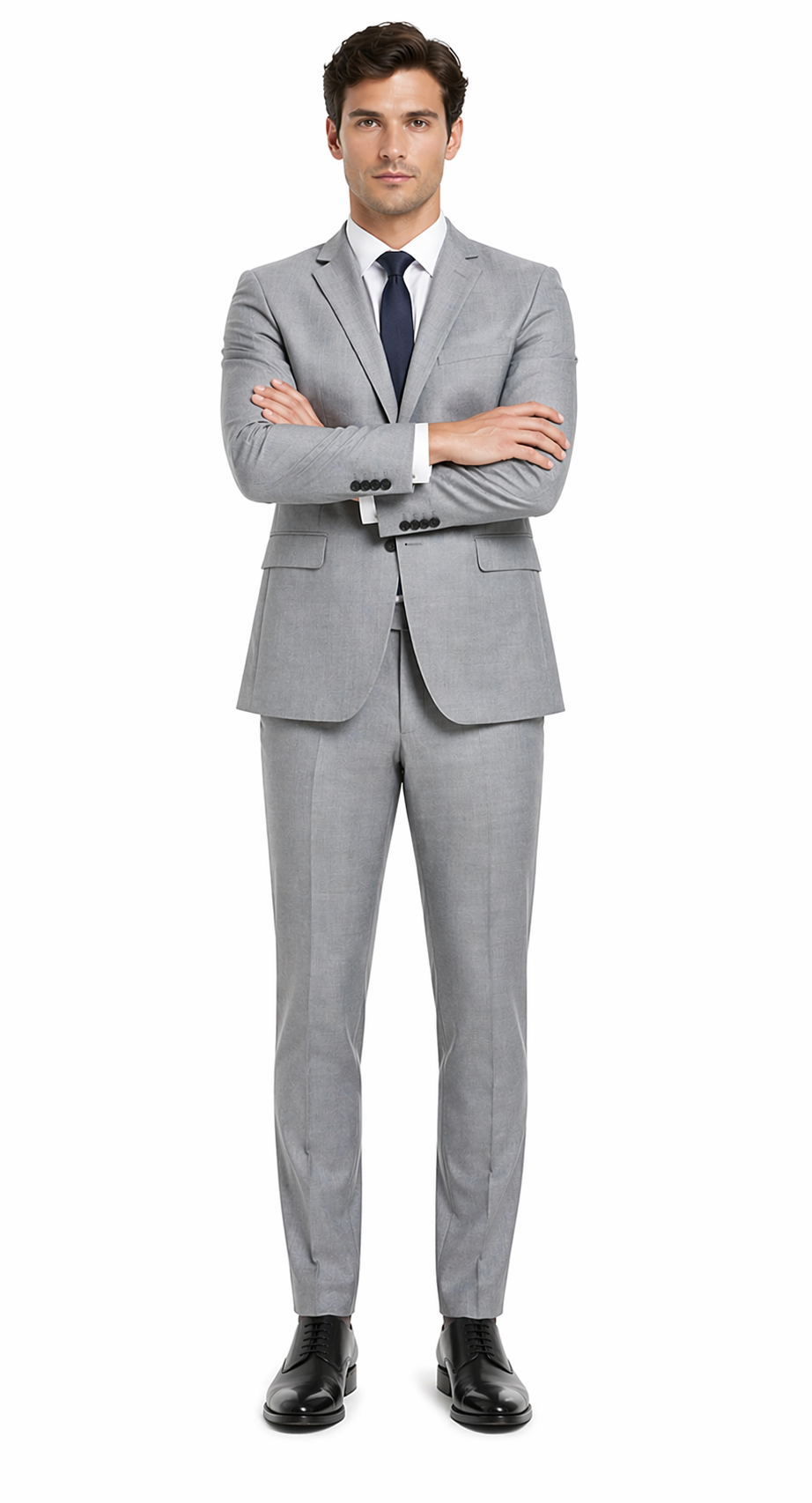 Bevagna Collection - Light Gray 100% Virgin Wool Regular Fit Pick Stitched 2 Piece Suit