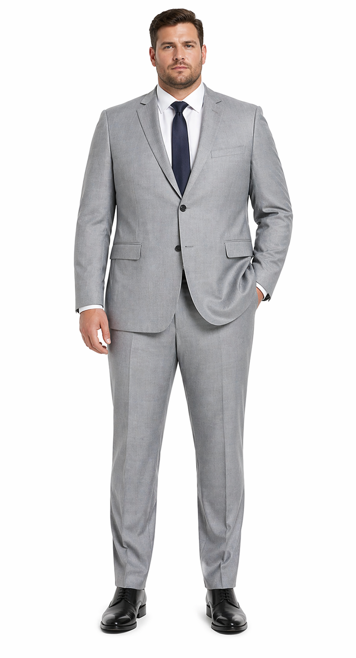Bevagna Collection - Light Gray 100% Virgin Wool Regular Fit Pick Stitched 2 Piece Suit