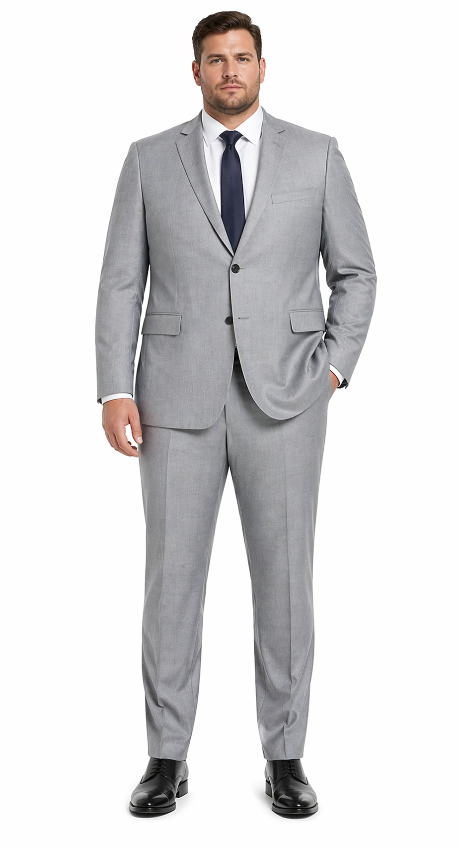 Bevagna Collection - Light Gray 100% Virgin Wool Regular Fit Pick Stitched 2 Piece Suit