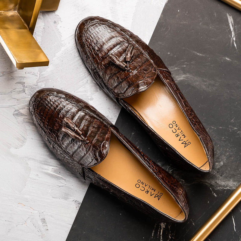 Marco Di Milano Bianchi Brown Leather Luxury Shoe