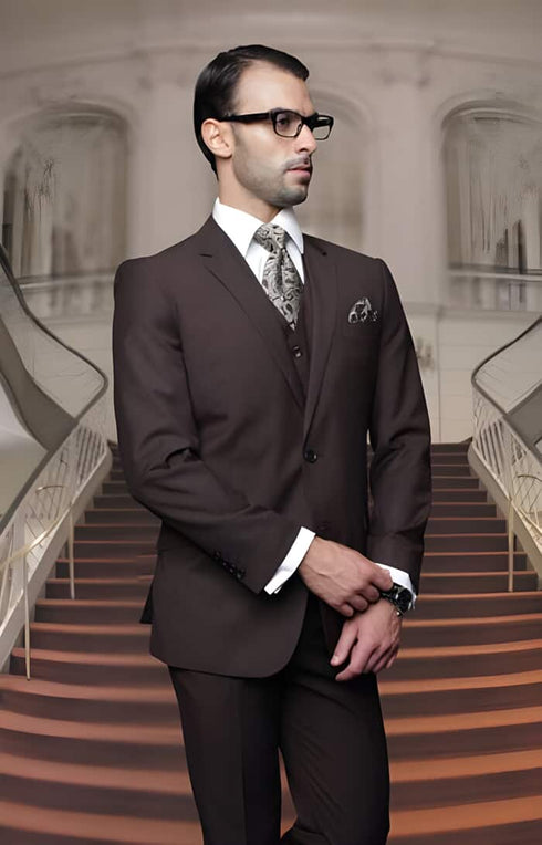 Mens  Brown Wool Suit  - Any Brand Style Size