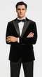 Elegant black velvet blazer. Structured fit, shawl collar, and decorative front elements. Single-button closure, two front pockets. A sophisticated and timeless piece.
