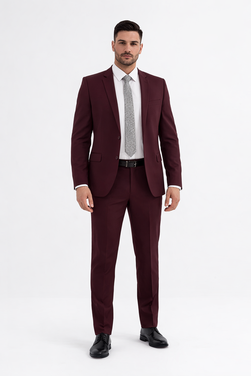 Big Size - Burgundy Suit