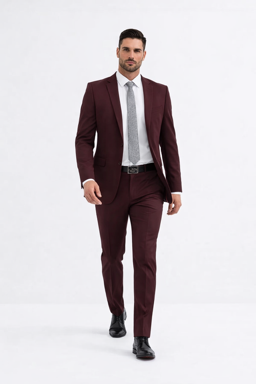 Big Size - Burgundy Suit
