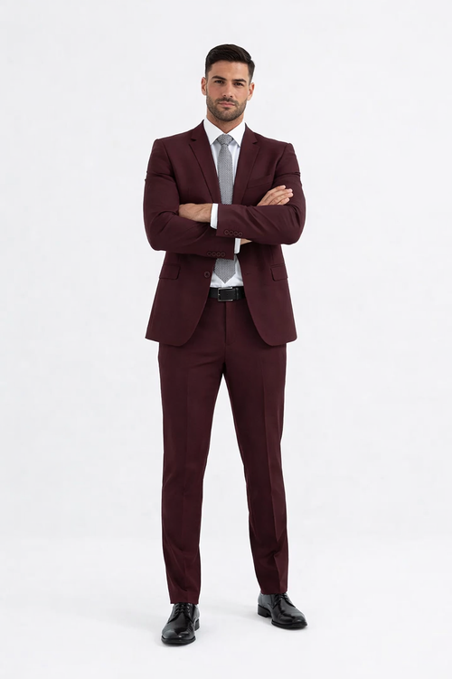Big Size - Burgundy Suit