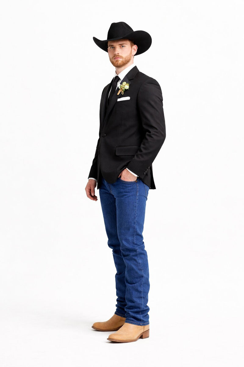 Western Tuxedo Blazer - Black Dinner Jacket