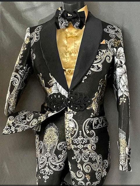 Black and Gold Suit - Gold Tuxedo - AlbertoNardoniStore