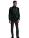 Black and Green Suit Mens Velvet Shawl Tuxedo Dinner Jacket in Hunter Green - AlbertoNardoniStore