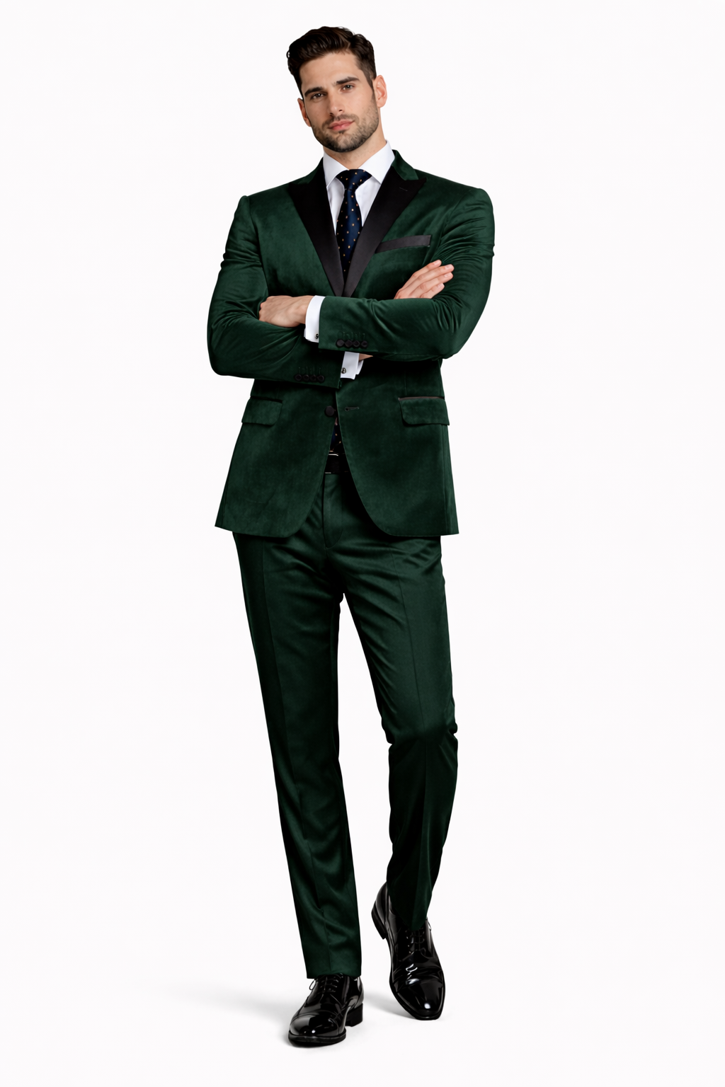 Black And Green tuxedo - Mens Classic Velvet Tuxedo Dinner Jacket in Dark Hunter Green