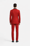 Black and Red Suit Men's Stacy Adams Vested One Button Shawl Lapel Designer Tuxedo in Red