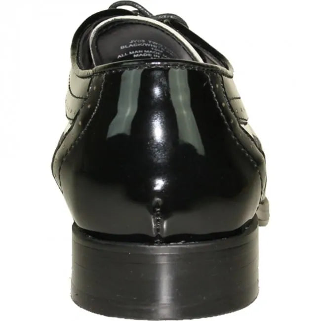 Black & White Wingtip Men's Tuxedo Shoes – Vintage Gatsby Spat Dress Shoes