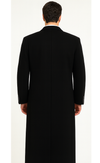 Black Cashmere Chesterfield Overcoat – 1920s Full Length Topcoat