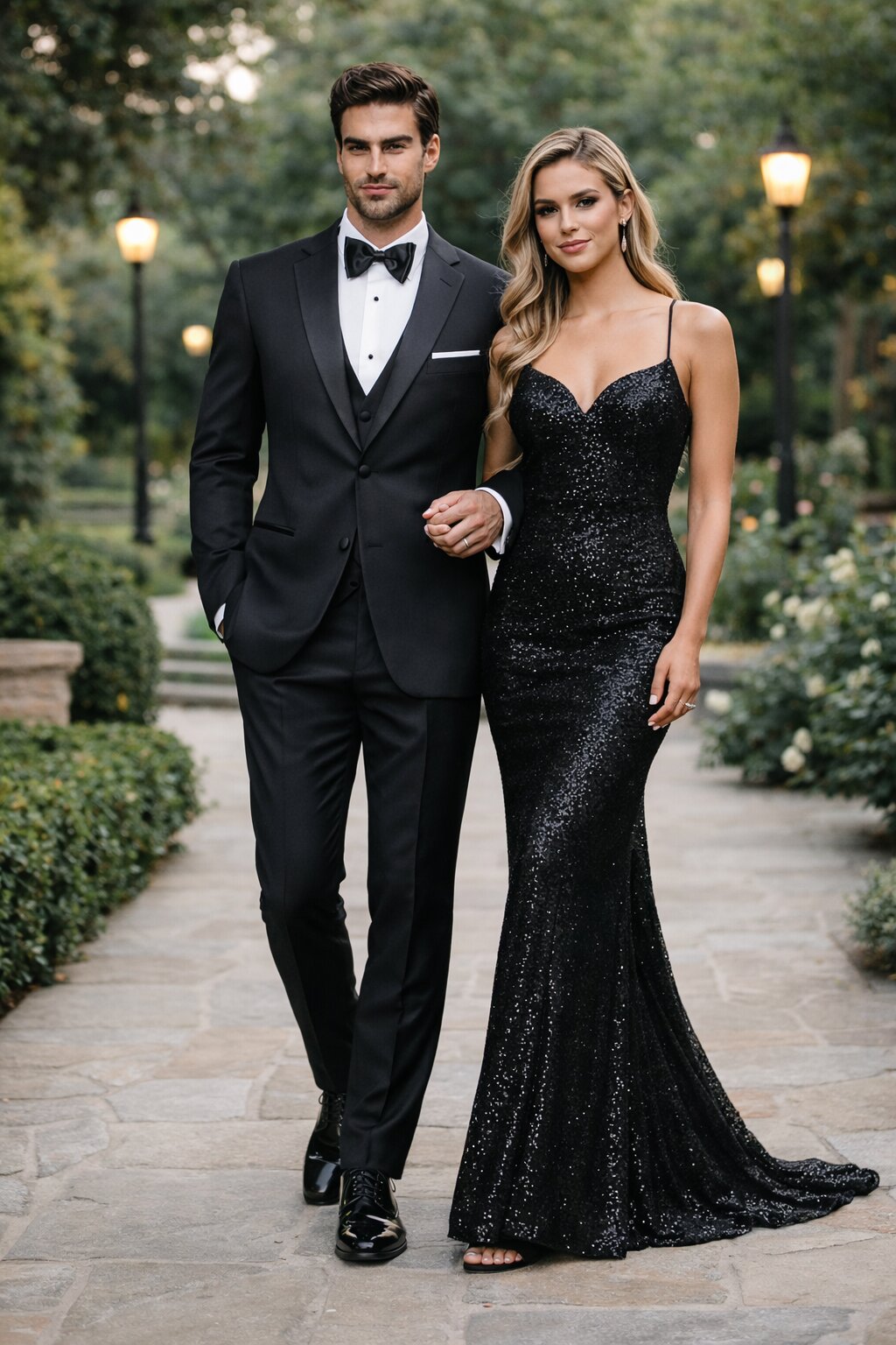 Mens Designer Parker Classic Wool Tuxedo in Black