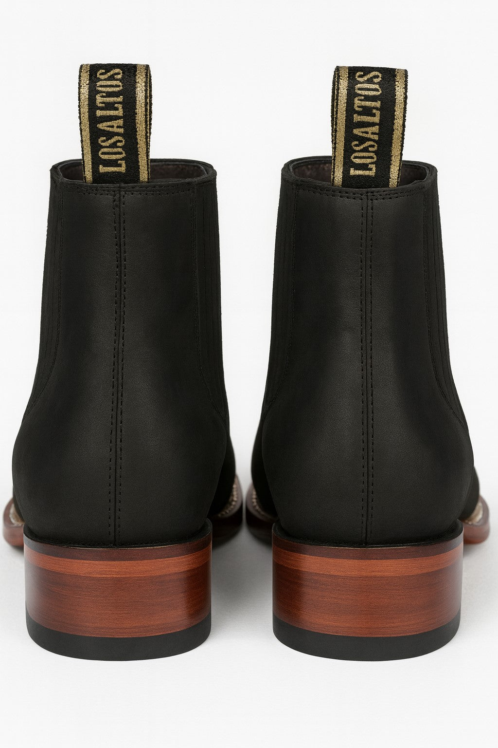 Black Men's Los Altos Boots Nobuk Charro Botines Handcrafted