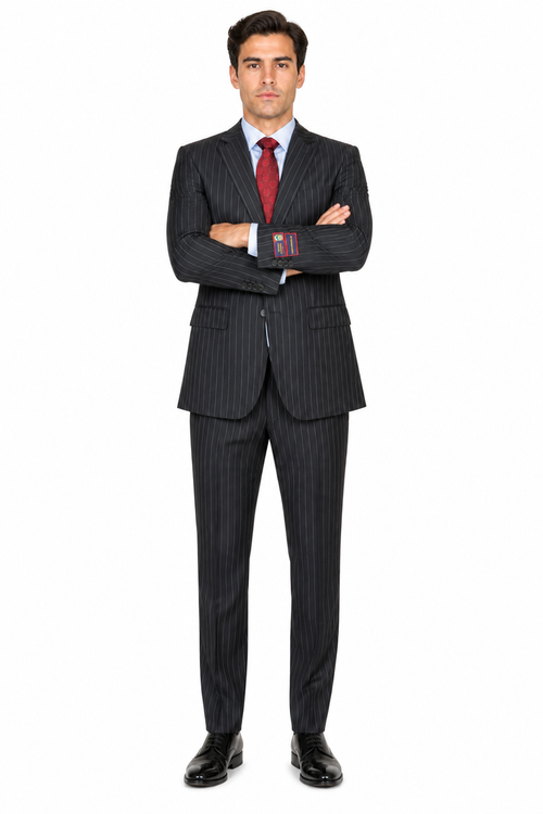 Black Pinstripe Bold Bold Chalk Stripe Pinstripe Suit