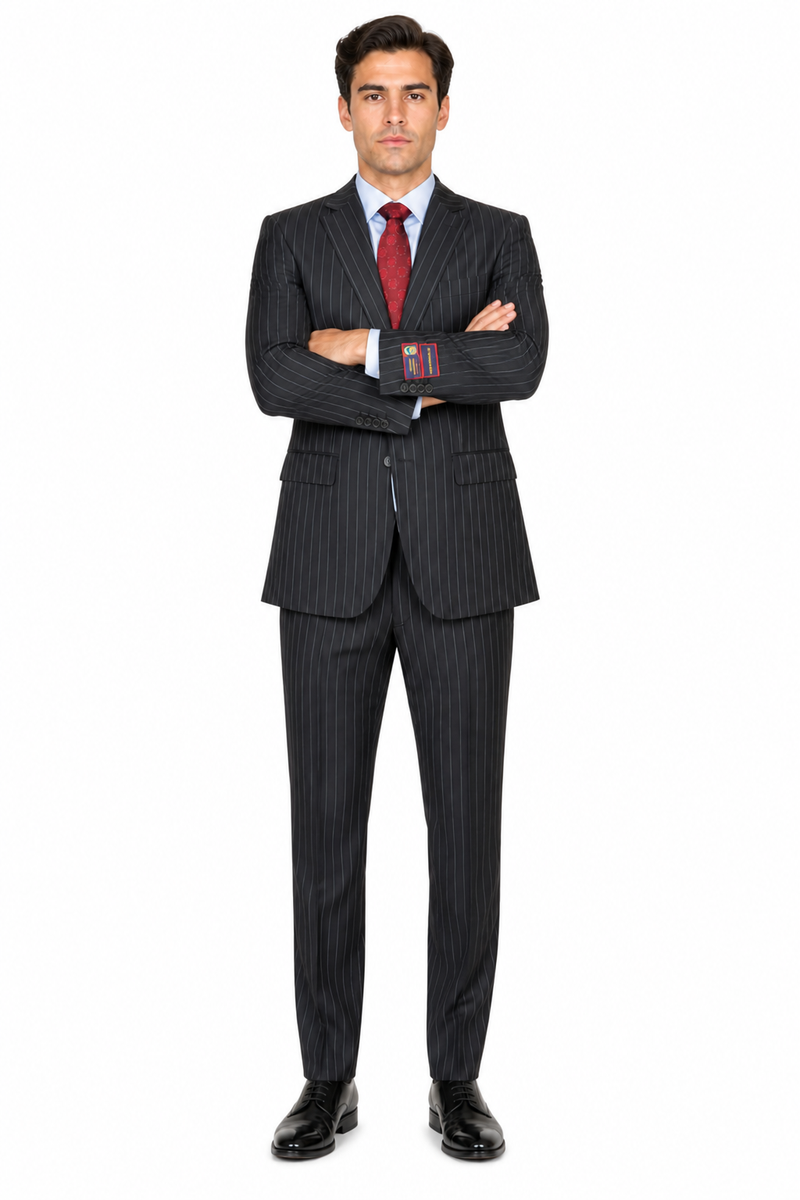 Black Pinstripe Bold Bold Chalk Stripe Pinstripe Suit