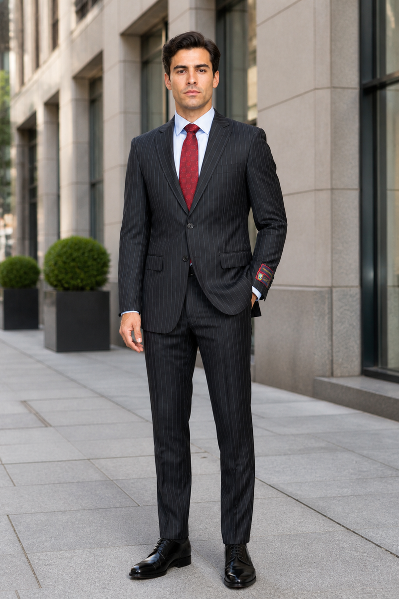 Black Pinstripe Bold Bold Chalk Stripe Pinstripe Suit