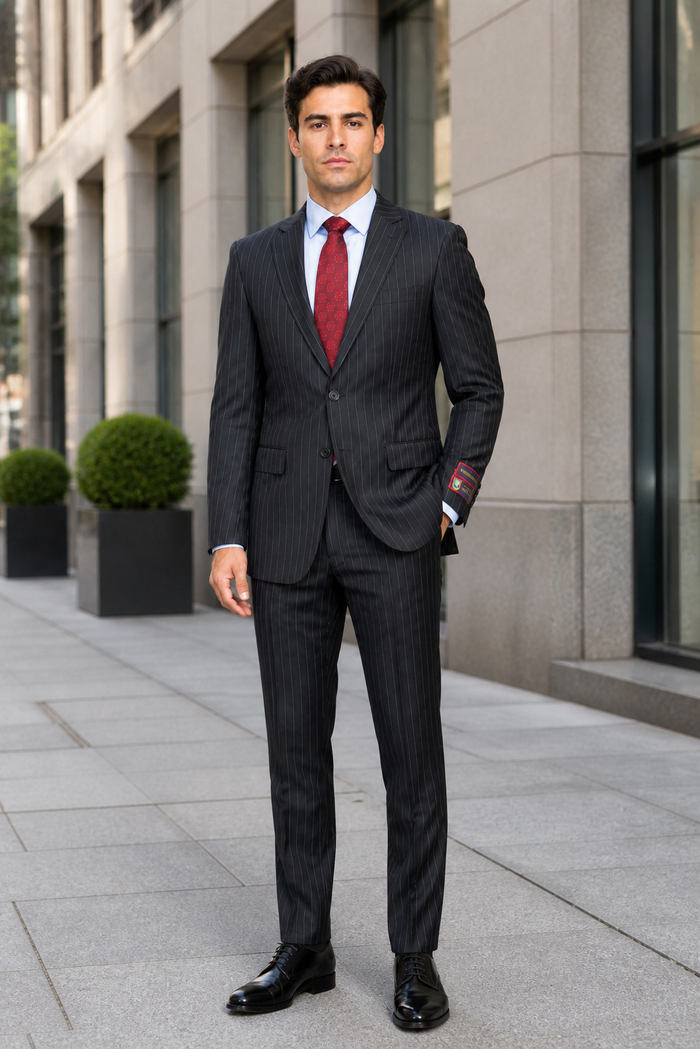 Black Pinstripe Bold Bold Chalk Stripe Pinstripe Suit