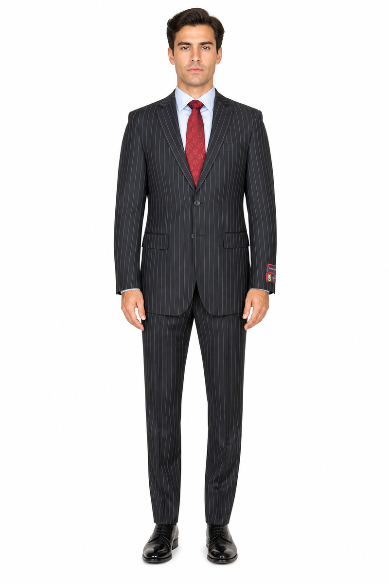 Black Pinstripe Bold Bold Chalk Stripe Pinstripe Suit