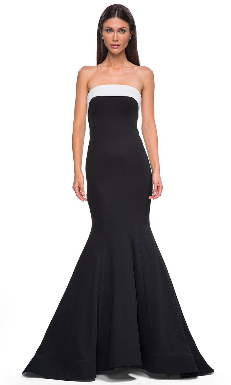 La Femme 32914 Elegant Wrap Around Trim Mermaid Prom Gown