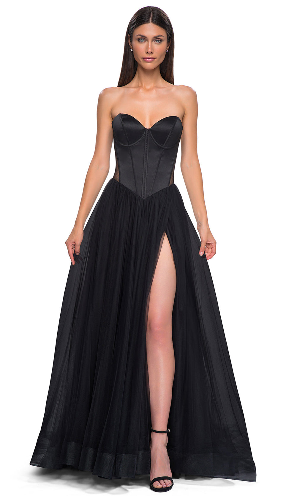 La Femme 32771 Strapless Corset Bodice Prom Gown