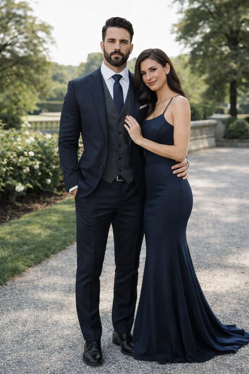 Black Suit With Grey Vest