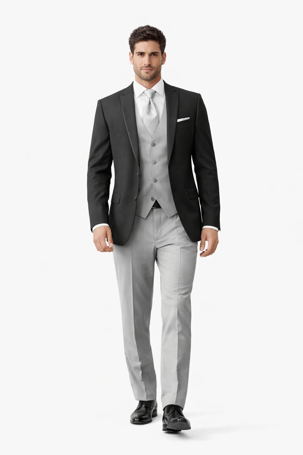 Black Suit With Grey Vest