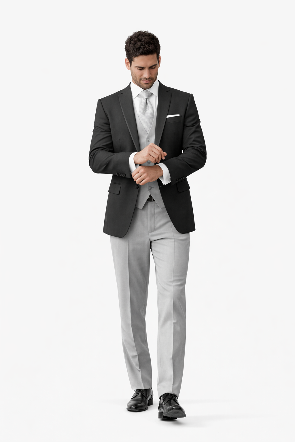 Black Suit With Grey Vest
