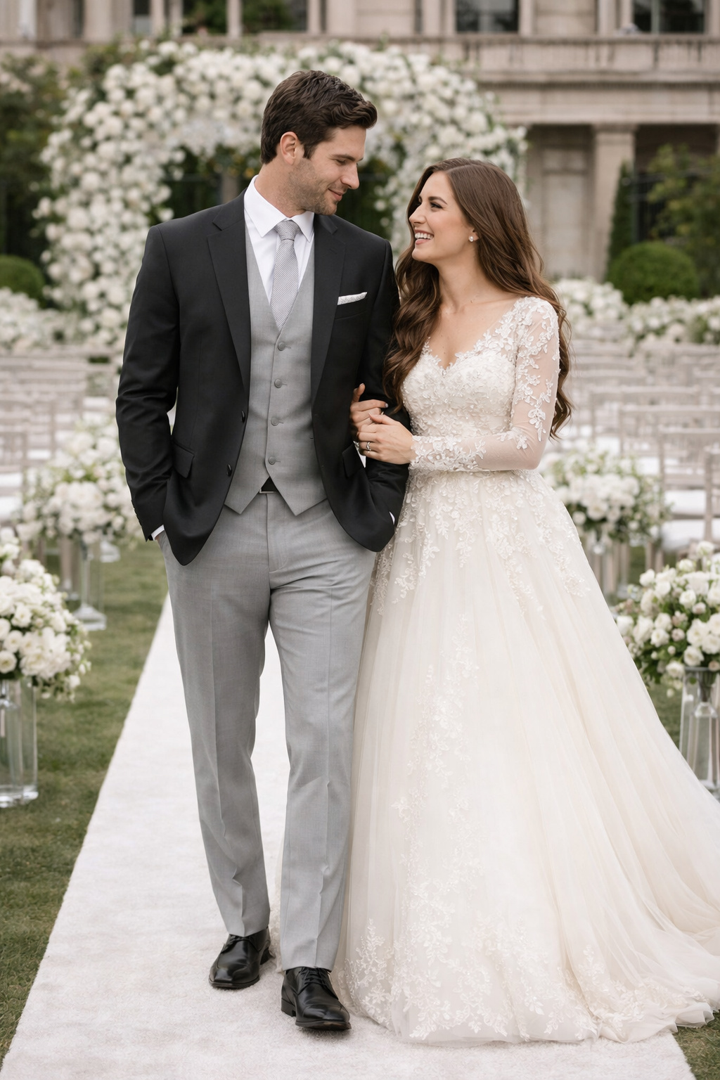 Black Suit With Grey Vest