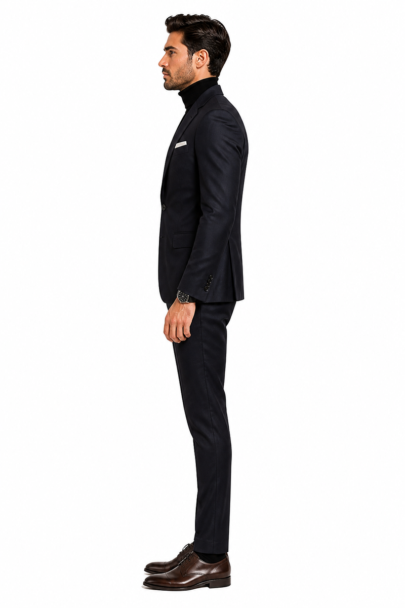 Suit And Turtleneck Combo - Turtleneck Prom Outfits - Prom Turtleneck  Black Suit
