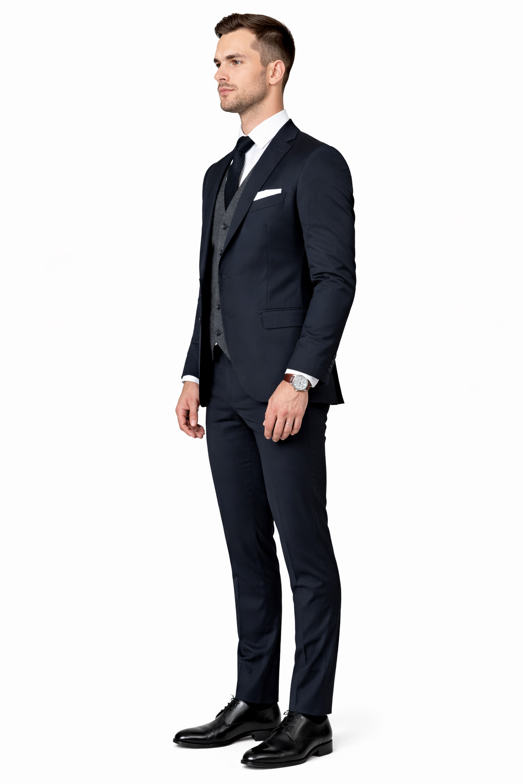 Black Suit With Grey Vest