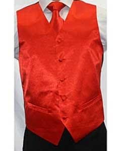 Black Suit With Red Vest and Tie Set - AlbertoNardoniStore