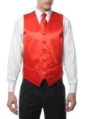 Black Suit With Red Vest and Tie Set - AlbertoNardoniStore