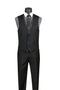 Black Trimmed Lapel Slim Fit 3 Piece Suit