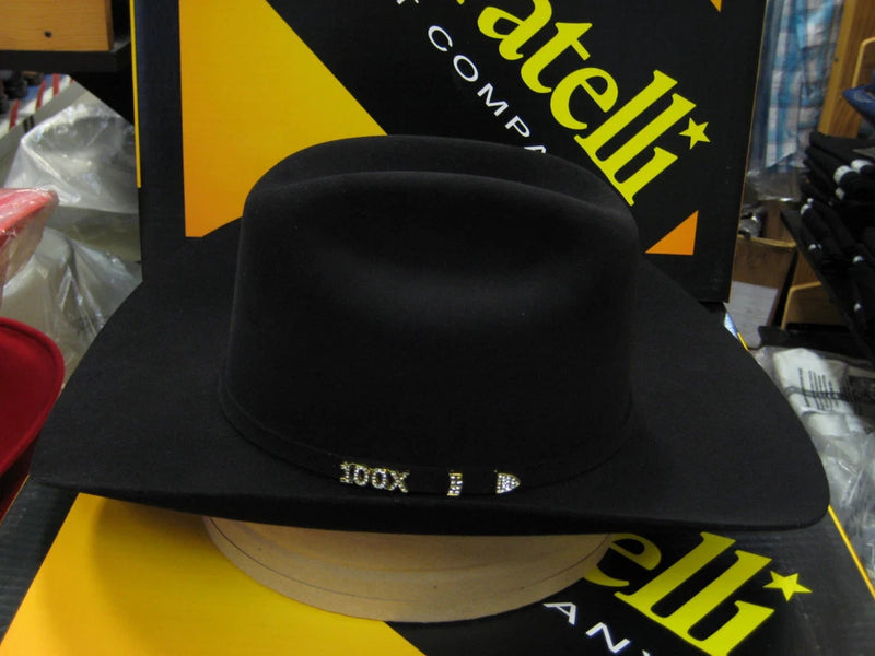 Serratelli 100X El Comandant Black 3 1/2" Brim Western Cowboy Hat All Sizes