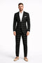 Bold Gangster Plaid Suit - 1920s Mens Fashion Window Pane Suit - Black