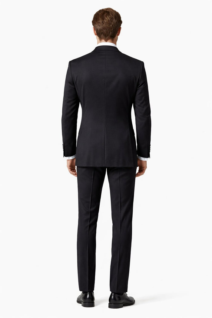 Men’s Designer Double Breasted Tuxedo in Black – Luxury Formal Suit