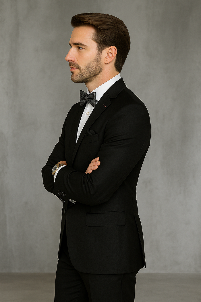 Statement Men's 3 Piece 100% Wool Modern Fit Suit - Subtle Textured