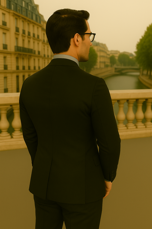 Wool Suit - Italian Made Business Suit by Statement Men's 3 Piece 100% Wool Modern Fit Suit - Micro Checker Pattern