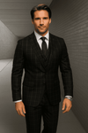 Wool Suit - Italian Made Business Suit by Statement Men's 3 Piece 100% Wool Fashion Suit - Modern Fit
