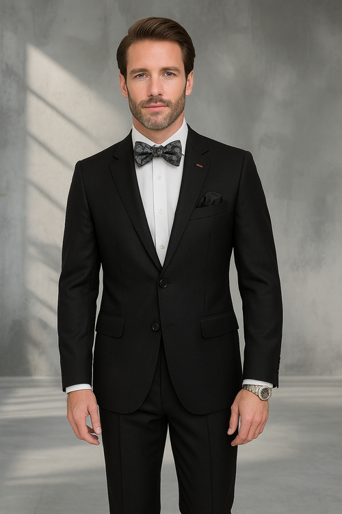 Statement Men's 3 Piece 100% Wool Modern Fit Suit - Subtle Textured